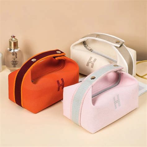 Simple Waterproof Canvas Makeup Pouch Fashion Cosmetic Case For Women