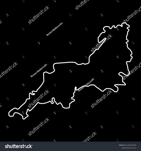 South West England Uk Region Map Stock Vector Royalty Free 2202128705