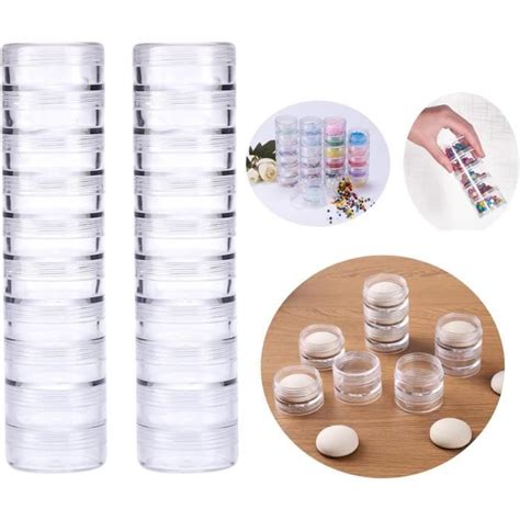 Lot De Bo Tes De Rangement Empilables En Plastique Transparent