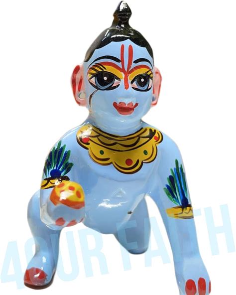 Amazon Our Faith Sky Blue Painted Brass Cms Vrindavan