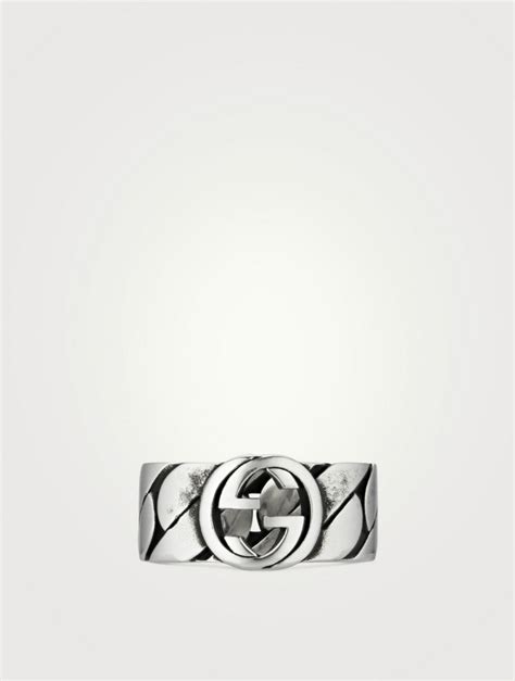 GUCCI Bague gourmette à G entrelacés en argent sterling Holt Renfrew