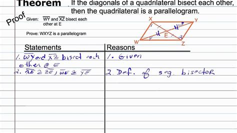 Parallelogram Proofs Worksheet