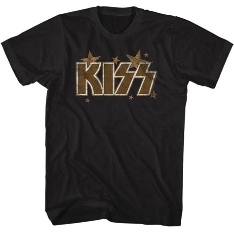 Kiss The Best Band In The World Gold Stars Mens T Shirt Rock Music