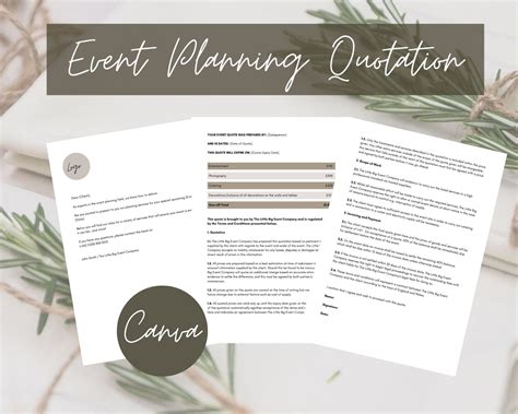 Professional Event Planning Service Quotation Wedding Planner Event