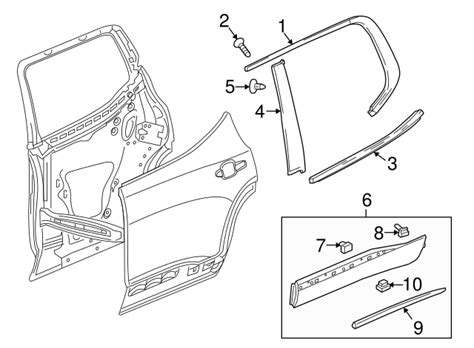 2018 2023 Chevrolet Traverse Black Rear Driver Side Door Window Upper