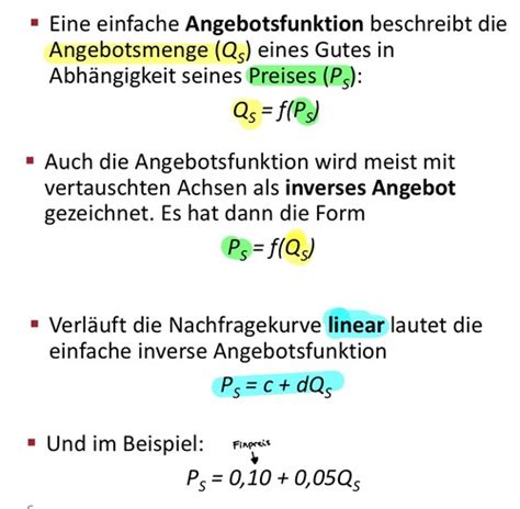 Volkswirtschaftslehre Angebot Karteikarten Quizlet