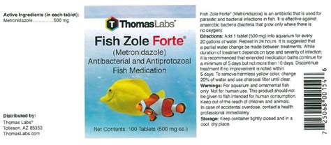 FISH ZOLE FORTE Metronidazole Tablet