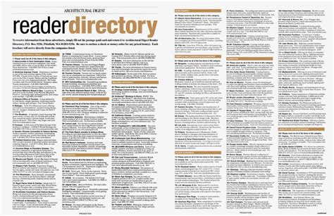 ARCHITECTURAL DIGEST Reader Directory Architectural Digest FEBRUARY