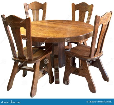 Solid Wood Kitchen Table Set, Isolated Royalty Free Stock Photo - Image ...