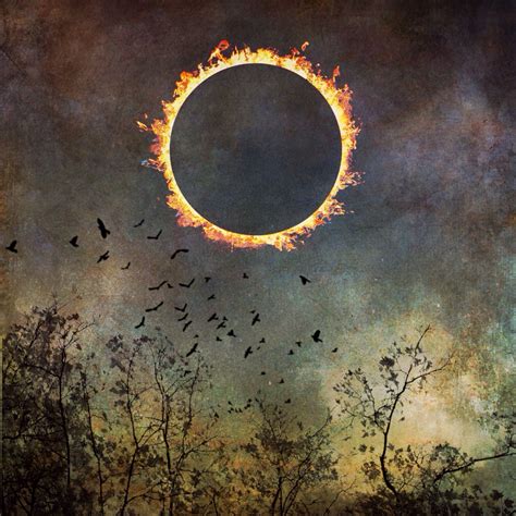 solar eclipse dramatic sky canvas, fine art decor bedroom art, nature landscape surreal dreamy ...