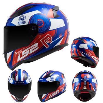 Capacete Ls Rapid Ff Stratus Blue Red White Capacete De Moto