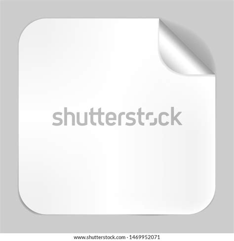 Square Blank White Sticker Peeled Off Stock Vector Royalty Free