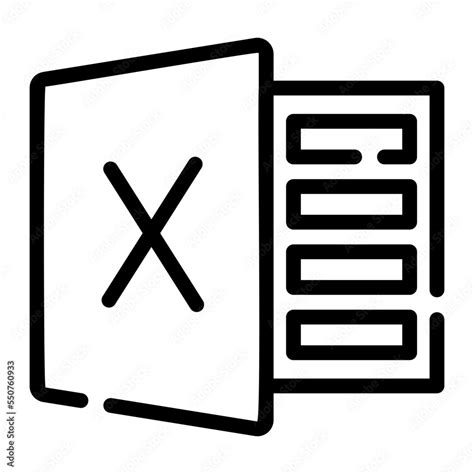 Vetor De Excel Line Icon Do Stock Adobe Stock