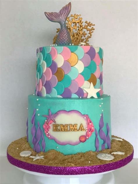 26 Diy Under The Sea Mermaid Party Ideas Xo Katie Rosario Mermaid Birthday Cakes Little