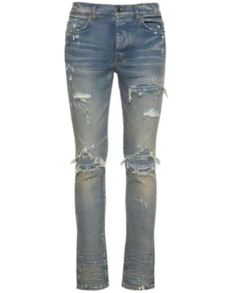 Amiri Mx1 Paint Splatter Denim Cotton Jeans In Blue For Men Lyst Canada