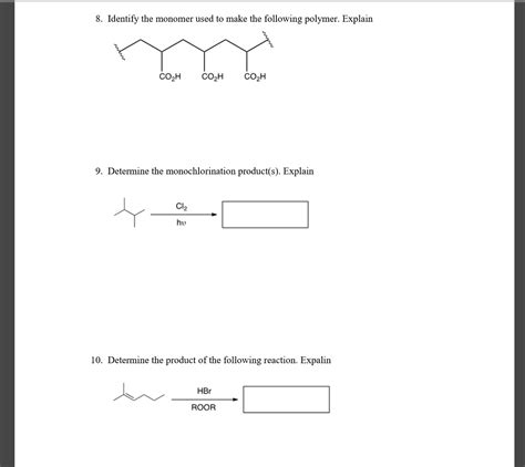 Solved Identify The Monomer Used To Make The Following