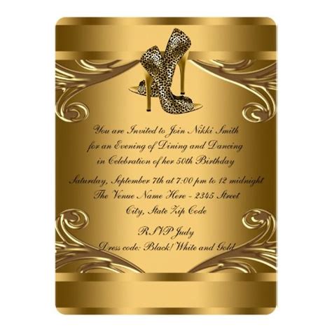 Elegant Black And Gold Birthday Party Invitation Zazzle Gold