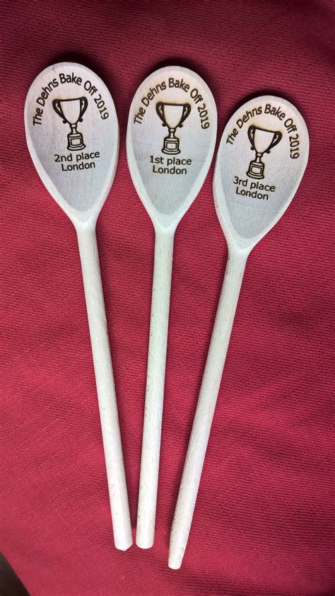 Trophy Spoon Personalised Engraved Wooden Spoon Winner Etsy Uk