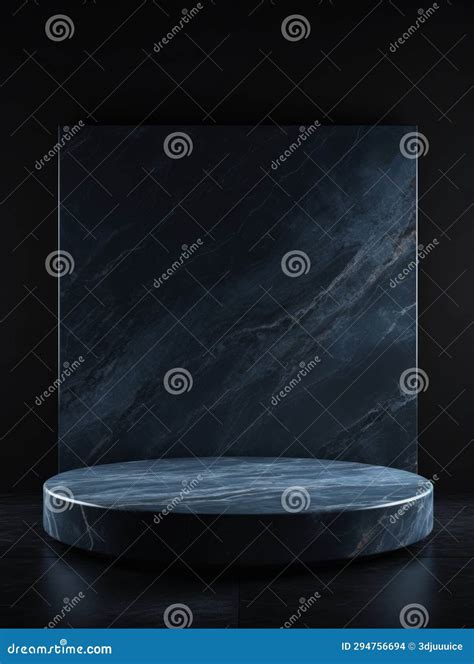 Blue Marble Minimalistic Product Podium Stock Illustration