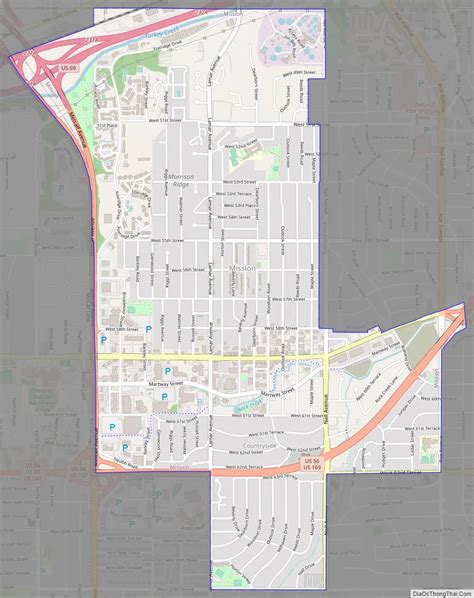 Map of Mission city, Kansas - Thong Thai Real