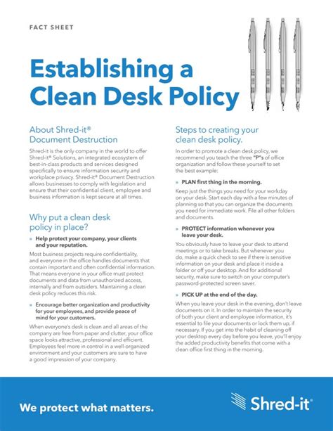 Detail Clean Desk Policy Checklist Template Koleksi Nomer