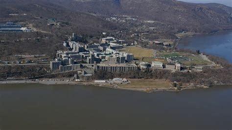 Us Military Academy West Point Aerial View During Winter Youtube