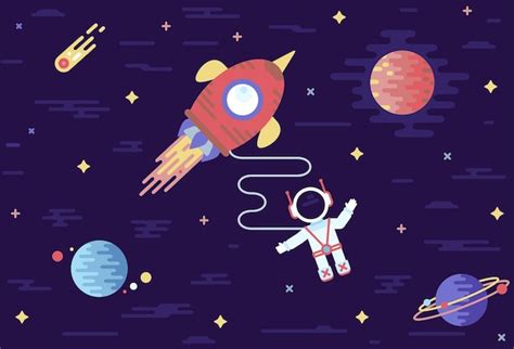 Premium Vector | Astronaut in outer space vector cartoon illustration ...
