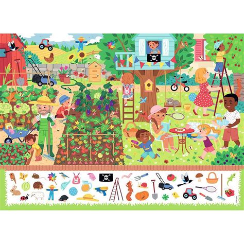 Puzzle Pi Ces Cherche Et Trouve Au Jardin Nathan Rue Des Puzzles