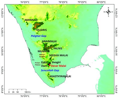 Map Of Southern Western Ghats India Showing The Type Locality Devar