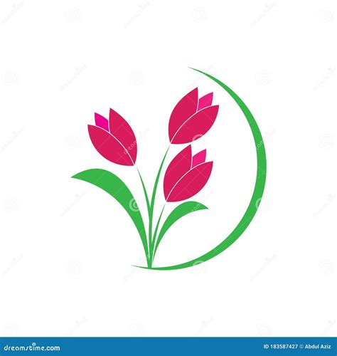 Conception De Vecteur De Logo Dillustration De Fleur De Tulipe