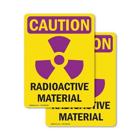 2 Pack Radioactive Materials With Symbol Osha Caution Radiation Sign