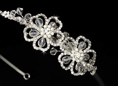 Elegance By Carbonneau HP 7800 S Clear Floral Swarovski Bridal Headband