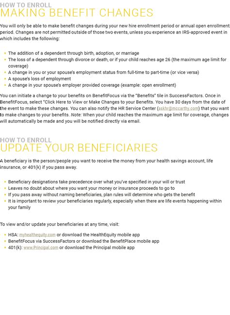 Benefit Enrollment Guide Craft