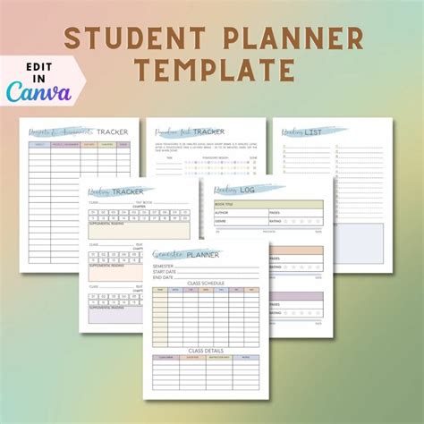 Student Planner Template - Editable by Canva - MasterBundles