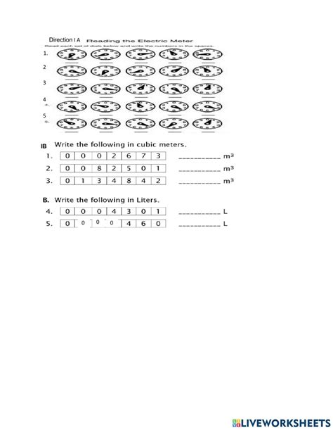 Math Worksheets Electric Meter Reading Worksheets Reading Worksheet