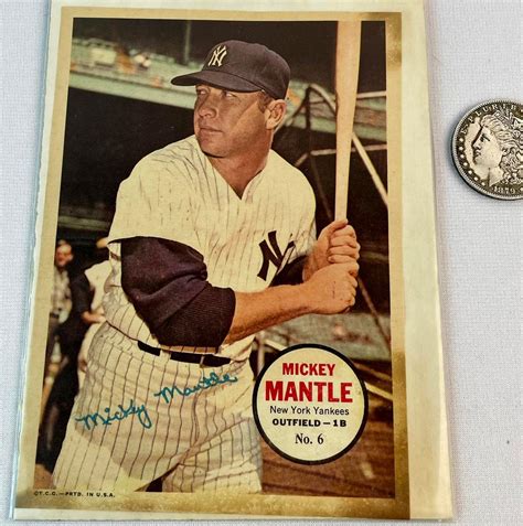 Lot 1967 Topps Baseball Pin Ups No 6 Mickey Mantle New York Yankees