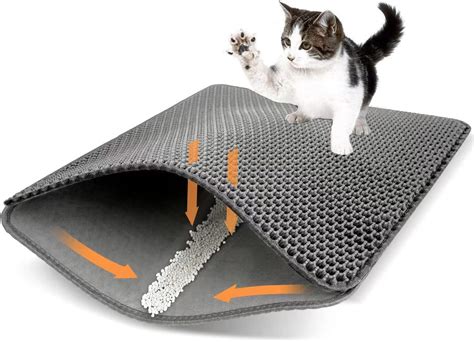 ZuHucpts Grand tapis de litière pour chat 115 x 65 cm Tapis de