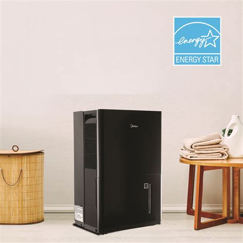 Midea 50 Pint Energy Star Smart Dehumidifier With Pump For Wet Rooms Up To 4 500 Sq Ft Black