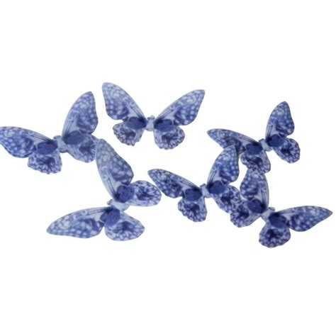 Crystal Candy Delft Butterflies Edible Wafer Paper Decorations Edible