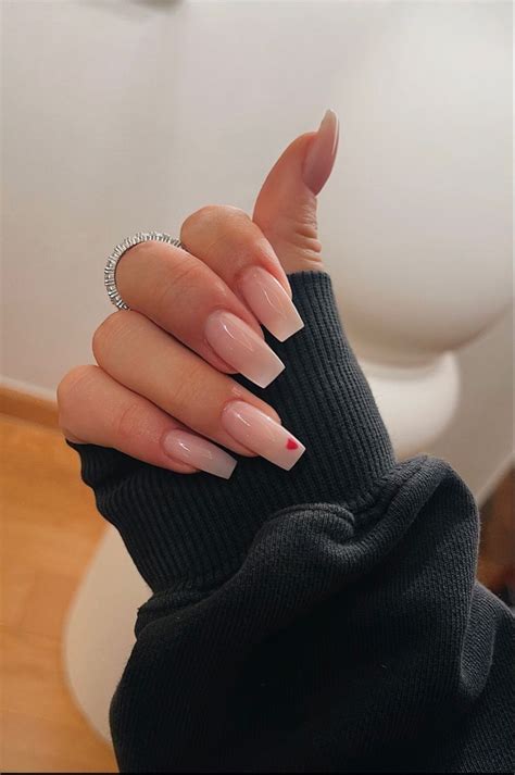 Pin On Glam Gel Nails Nude Nails Heart Nails