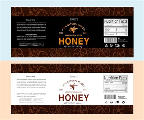 Premium Vector Honey Label Honey Packaging Bee Honey Honey Vector