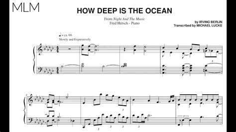 Fred Hersch How Deep Is The Ocean Transcription Youtube