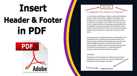 How To Insert Header And Footer In Pdf For All Pages Using Adobe