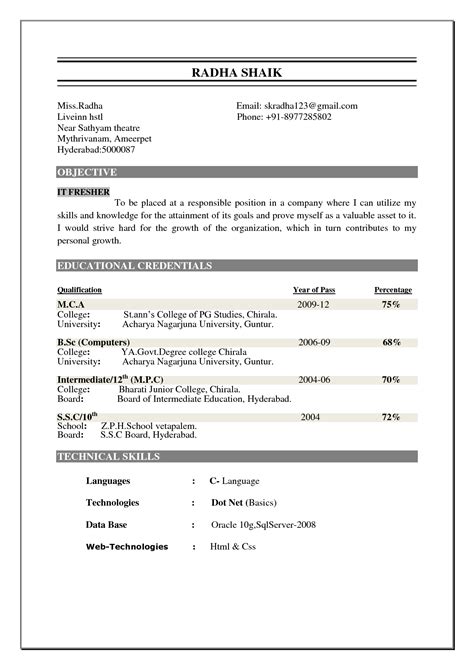 16 Sample Resume Format For Bcom Freshers That You Should Know