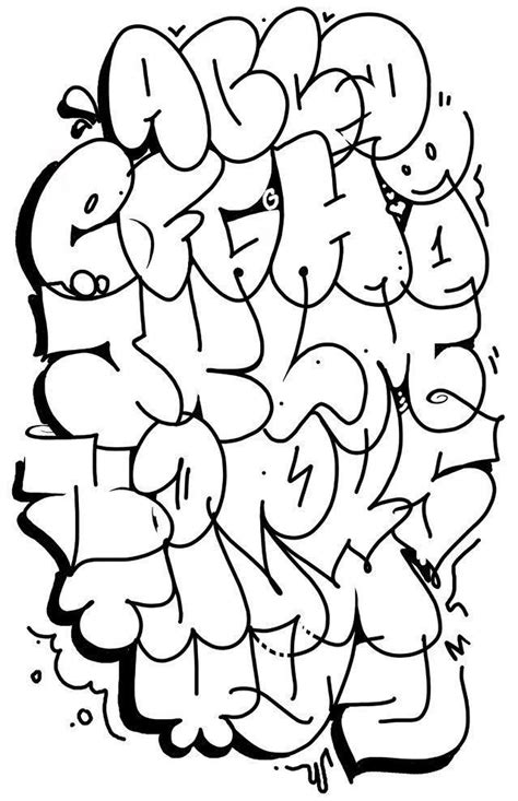 Print Graffiti Alphabet Style Bubble Letters Coloring Pages F37