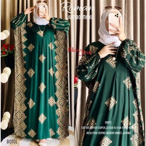 Jual ROMAN KAFTAN JUMBO GAMIS KAFTAN MOTIF TERBARU BUSUI PANJANG