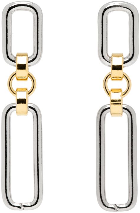 Laura Lombardi Silver Gold Two Tone Stanza Earrings Ssense Canada