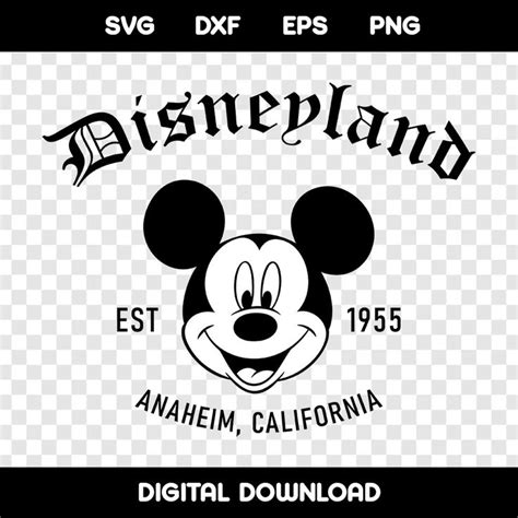 Disneyland Est 1955 Mickey Svg Vintage Disneyland Svg Digital