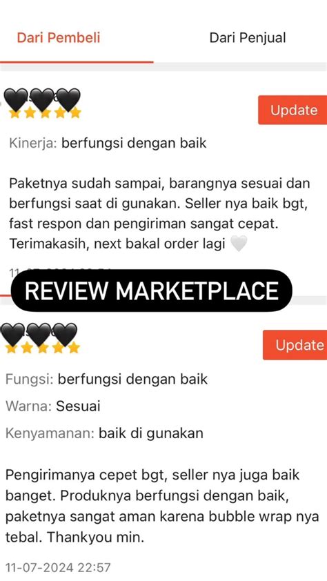 Jasa Review Marketplace Shopee Lazada Tokopedia DLL Tiktok Shop