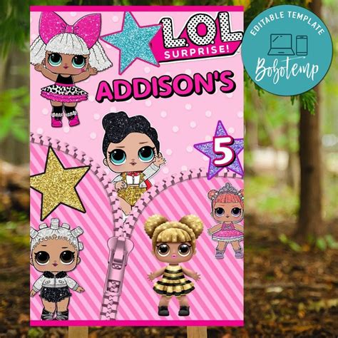 Lol Surprise Dolls Party Sign Digital File Printable DIY | Bobotemp